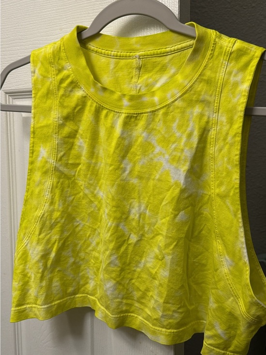 lululemon athletica Tops - lululemon athletica Neon Yellow Tie-Dye Crop Tank